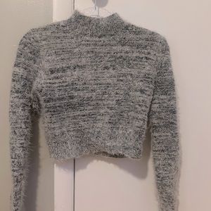 Express cozy fuzzy cropped sweater